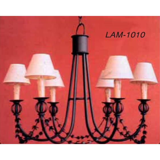 Lampara-techo-forja-6-luces-tulipas-1010